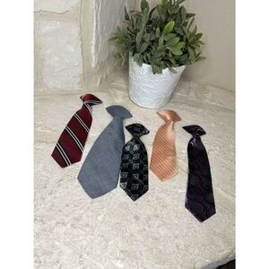 Neckties clip on assortment of 5